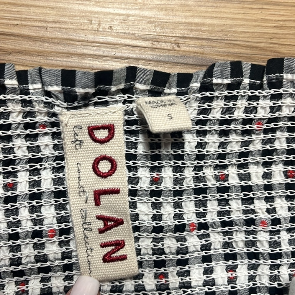 DOLAN ANTHROPOLGIE Left Coast Gingham Puff-Sleeve Shirt SIZE S - Picture 4 of 8